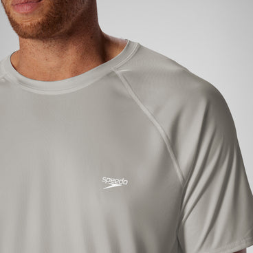 Men's Easy Solid Short Sleeve Swim Rashguard Gray