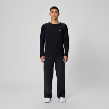 Men's Easy Solid Long Sleeve Swim Rashguard Black