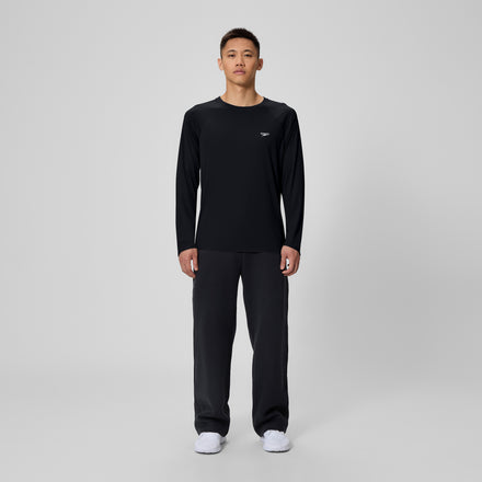 Men's Easy Solid Long Sleeve Swim Rashguard Black