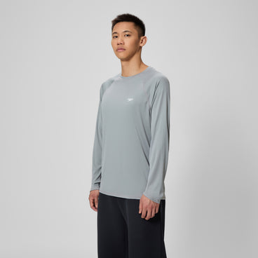Men's Easy Solid Long Sleeve Swim Rashguard Gray
