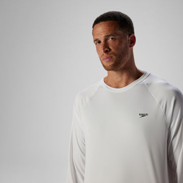 Easy Solid Long Sleeve Swim Rashguard White