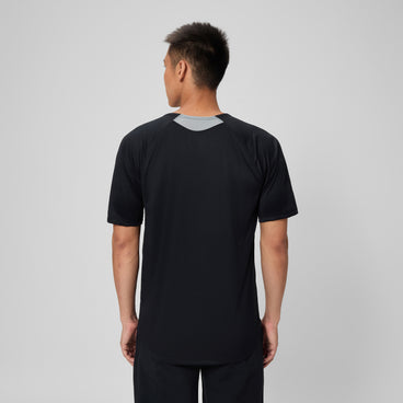 Men's Speedo Short Sleeve Training Swim Rashguard Black