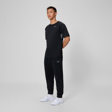 Men's Speedo Short Sleeve Training Swim Rashguard Black