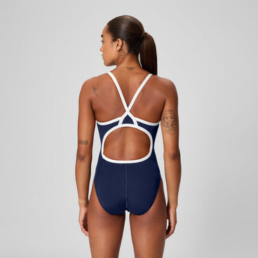 Women's Endurance+ Flyback Swimsuit Team Navy/White