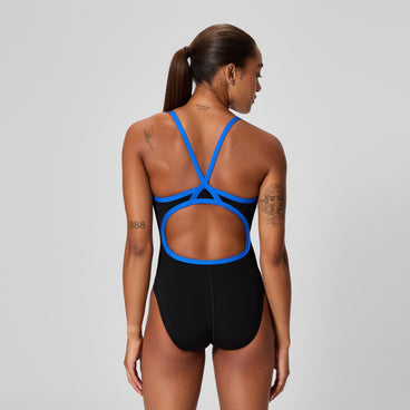 Women's Endurance+ Flyback Swimsuit Team Black/Blue