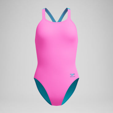 Women's Club Training Powerback Swimsuit Pink/Blue