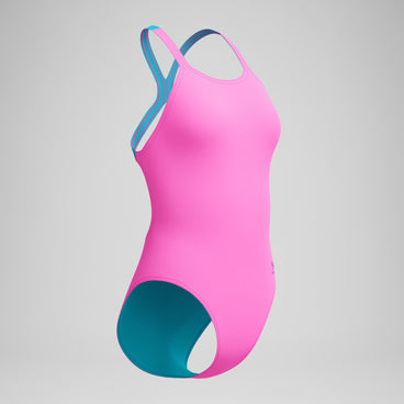 Women's Club Training Powerback Swimsuit Pink/Blue