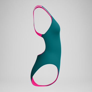 Women's Club Training Powerback Swimsuit Teal/Pink