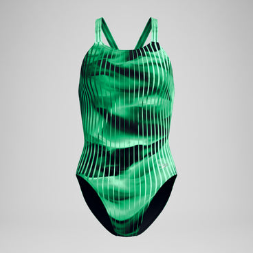 Women's Club Training Printed Leaderback Swimsuit Green