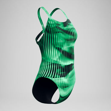 Women's Club Training Printed Leaderback Swimsuit Green