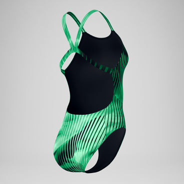 Women's Club Training Printed Leaderback Swimsuit Green