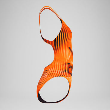 Women's Club Training Printed Leaderback Swimsuit Orange