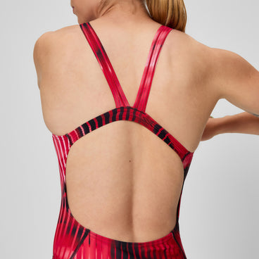 Women's Club Training Printed Leaderback Swimsuit Red