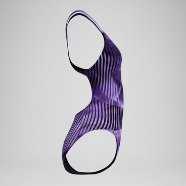 Women's Club Training Printed Leaderback Swimsuit Purple