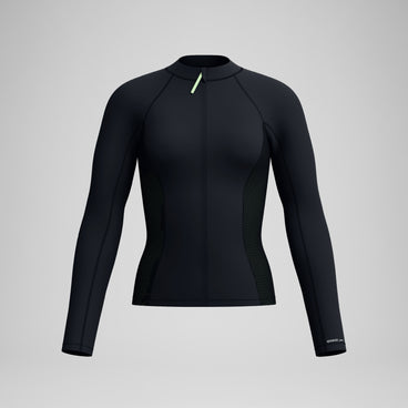 Women's Scuba Flex Long Sleeve Rashguard Black/Green