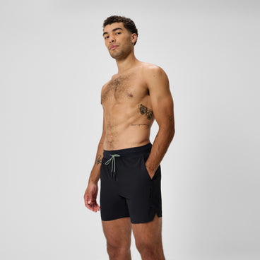 Men's Never Stop Solid Swim Shorts Black