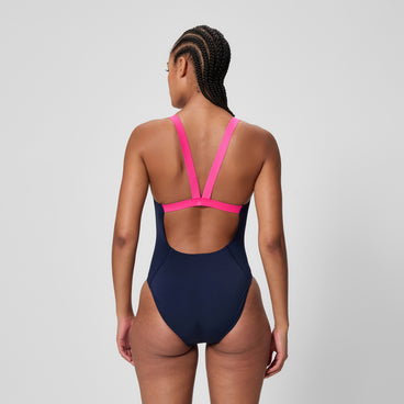 Women's Boom Leaderback Swimsuit Navy/Pink