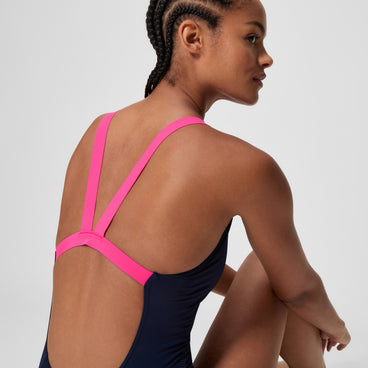 Women's Boom Leaderback Swimsuit Navy/Pink