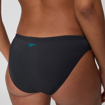 Women's Boom Solid Leaderback Bikini Set Black/Turquoise