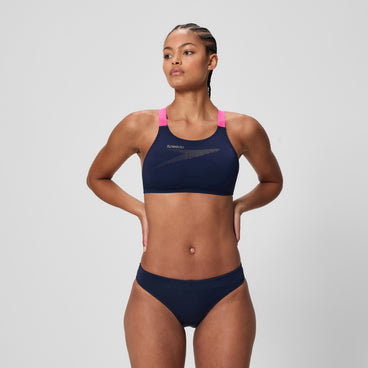 Women's Boom Leaderback Swimsuit Bikini Navy/Pink