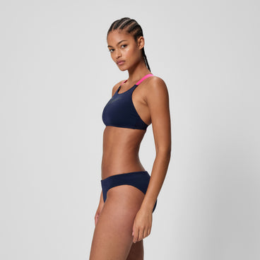 Women's Boom Leaderback Swimsuit Bikini Navy/Pink