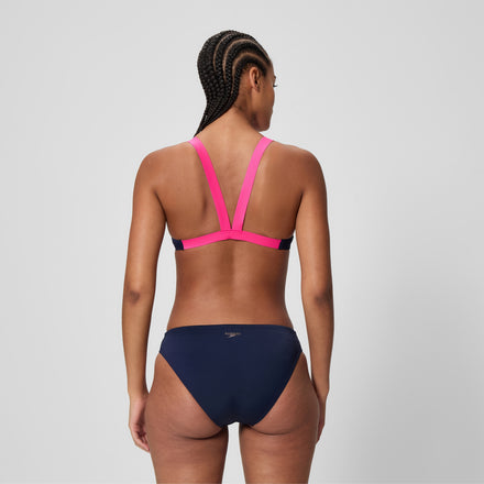 Women's Boom Leaderback Swimsuit Bikini Navy/Pink