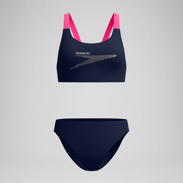 Women's Boom Leaderback Swimsuit Bikini Navy/Pink