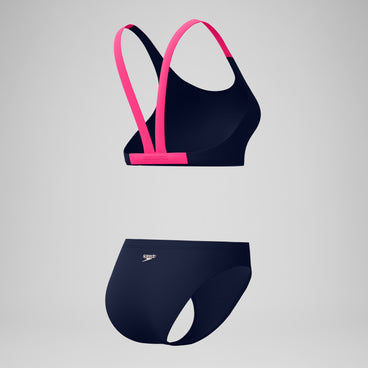 Women's Boom Leaderback Swimsuit Bikini Navy/Pink