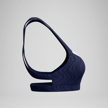 Women's Jetstream Textured Crossback Bikini Top Navy/White