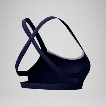 Women's Jetstream Textured Crossback Bikini Top Navy/White