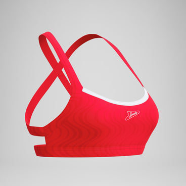 Women's Jetstream Textured Crossback Bikini Top Red/White