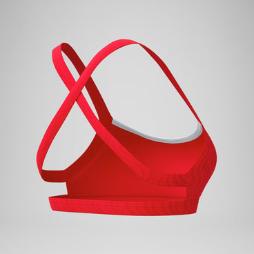 Women's Jetstream Textured Crossback Bikini Top Red/White