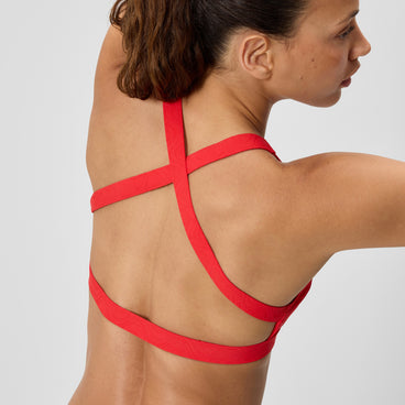 Women's Jetstream Textured Crossback Bikini Top Red/White
