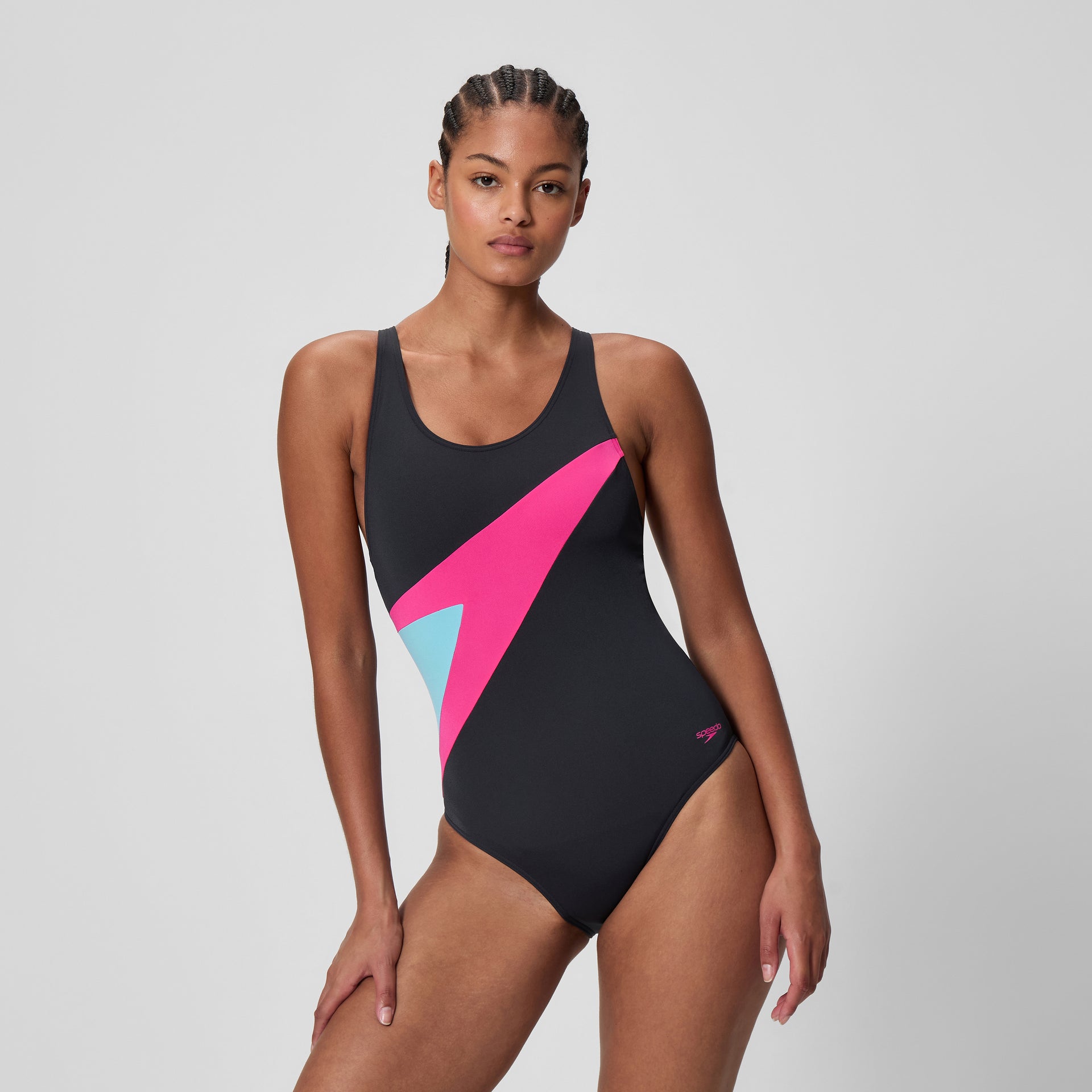 Hyperboom Butterfly Back Swimsuit Black Pink