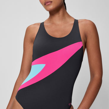 Women's Hyperboom Butterfly Back Swimsuit Black/Pink