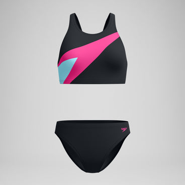 Women's Hyperboom Butterfly Back Bikini Set Black/Pink