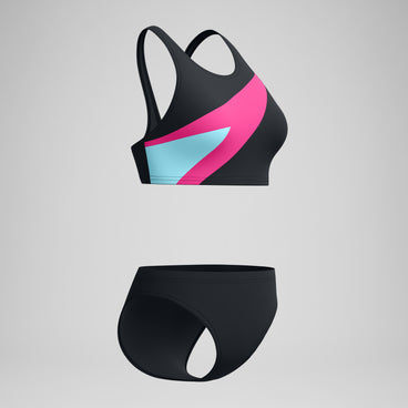 Women's Hyperboom Butterfly Back Bikini Set Black/Pink