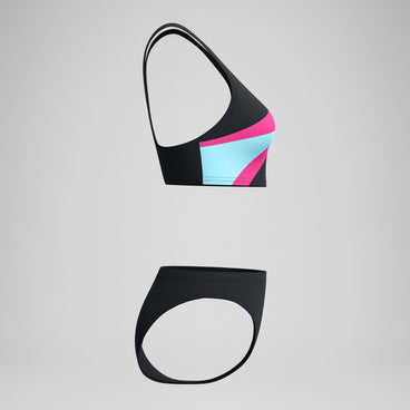 Women's Hyperboom Butterfly Back Bikini Set Black/Pink