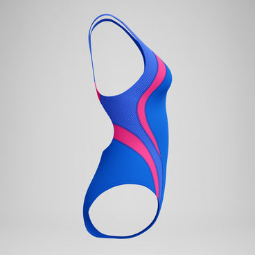 Women's Quantum Rib Splice Swimsuit Deep Blue/Pink