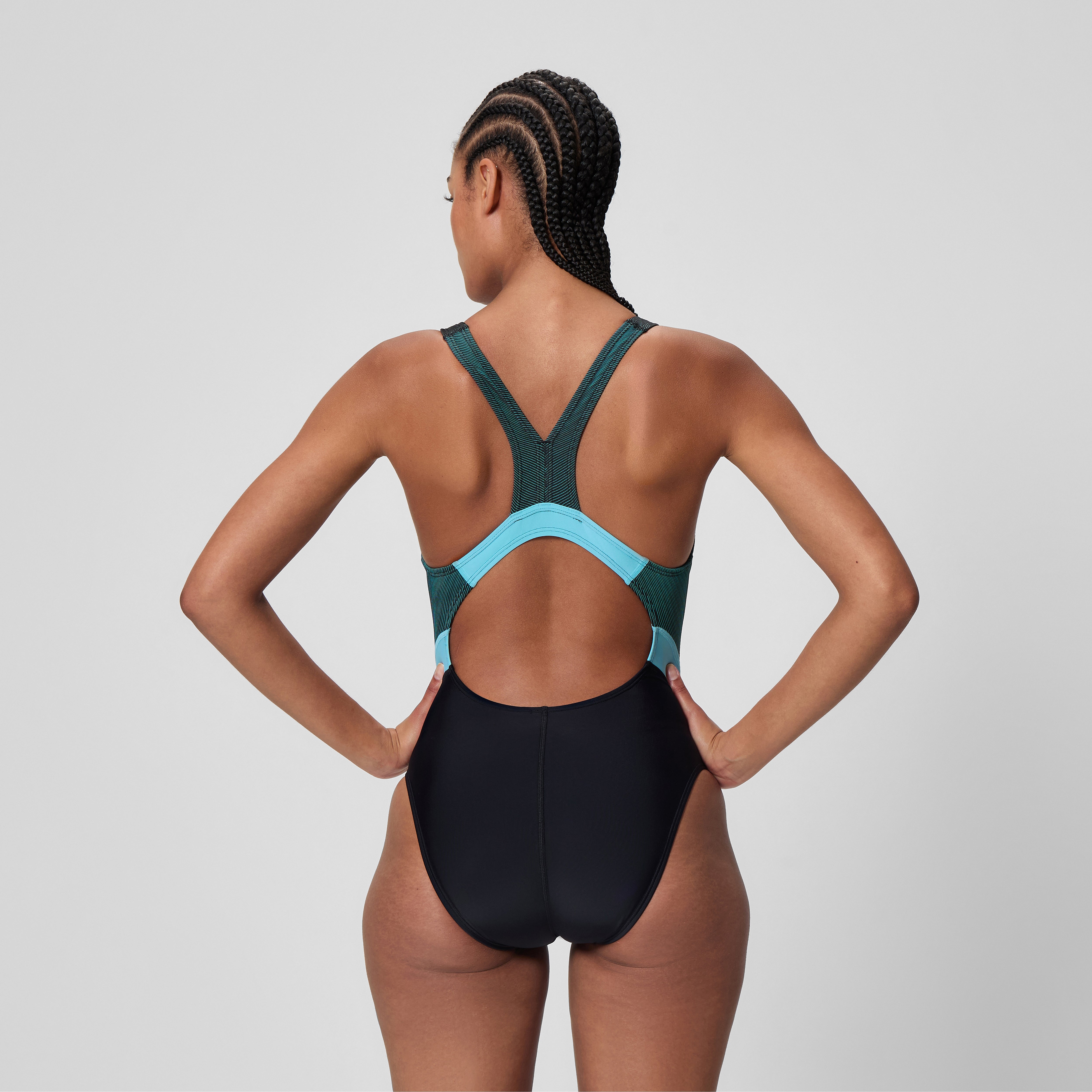 Women's Quantum Rib Splice One Piece Black/Blue | Speedo