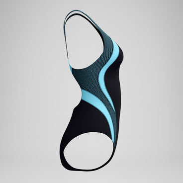 Women's Quantum Rib Splice Swimsuit Black/Blue