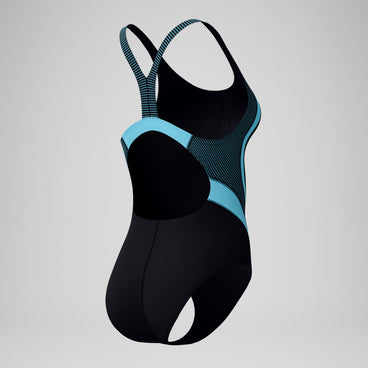 Women's Quantum Rib Splice Swimsuit Black/Blue