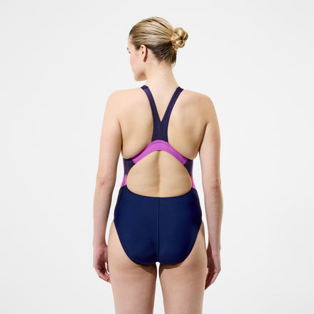 Women's Quantum Rib Splice Swimsuit Navy/Pink