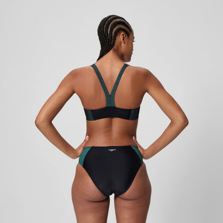 Women's Quantum Rib Splice Bikini Set Black/Blue