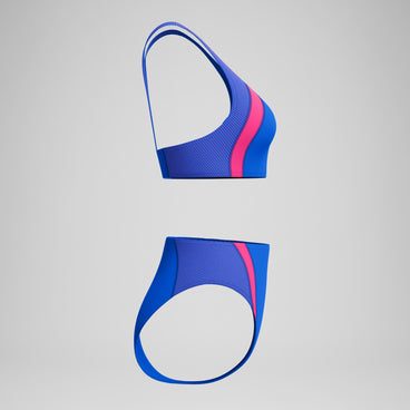 Women's Quantum Rib Splice Bikini Set Black/Blue