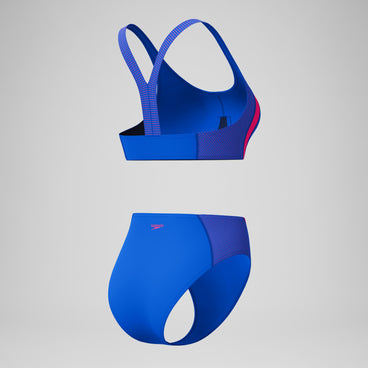 Women's Quantum Rib Splice Bikini Set Black/Blue
