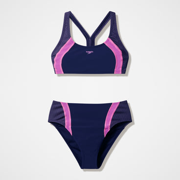 Women's Quantum Rib Splice Two Piece Navy/Pink