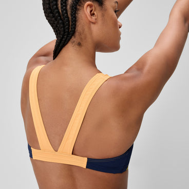 Women's Medley Logo V-Back Bikini Navy/Cream