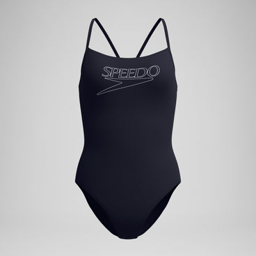 Women's Endurance+ Logo Thinstrap Swimsuit Black