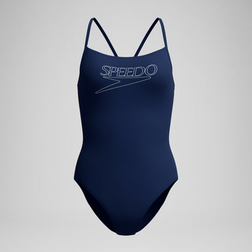 Women's Endurance+ Logo Thinstrap Swimsuit Navy
